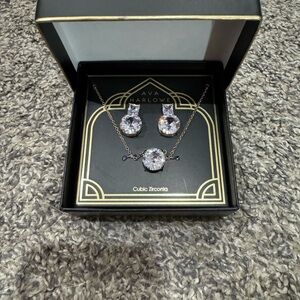 Harlow Silver Necklace Set with Cubic Zirconia